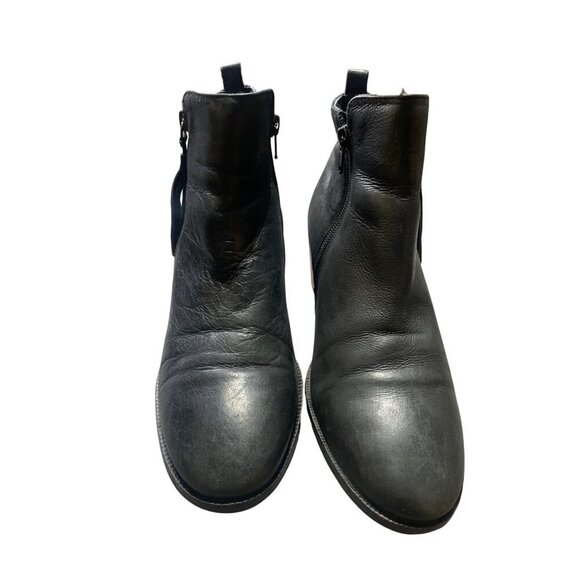 Crevo Black Leather Ankle Boots With Tassels & Zipper Closure size 9 - Picture 2 of 7